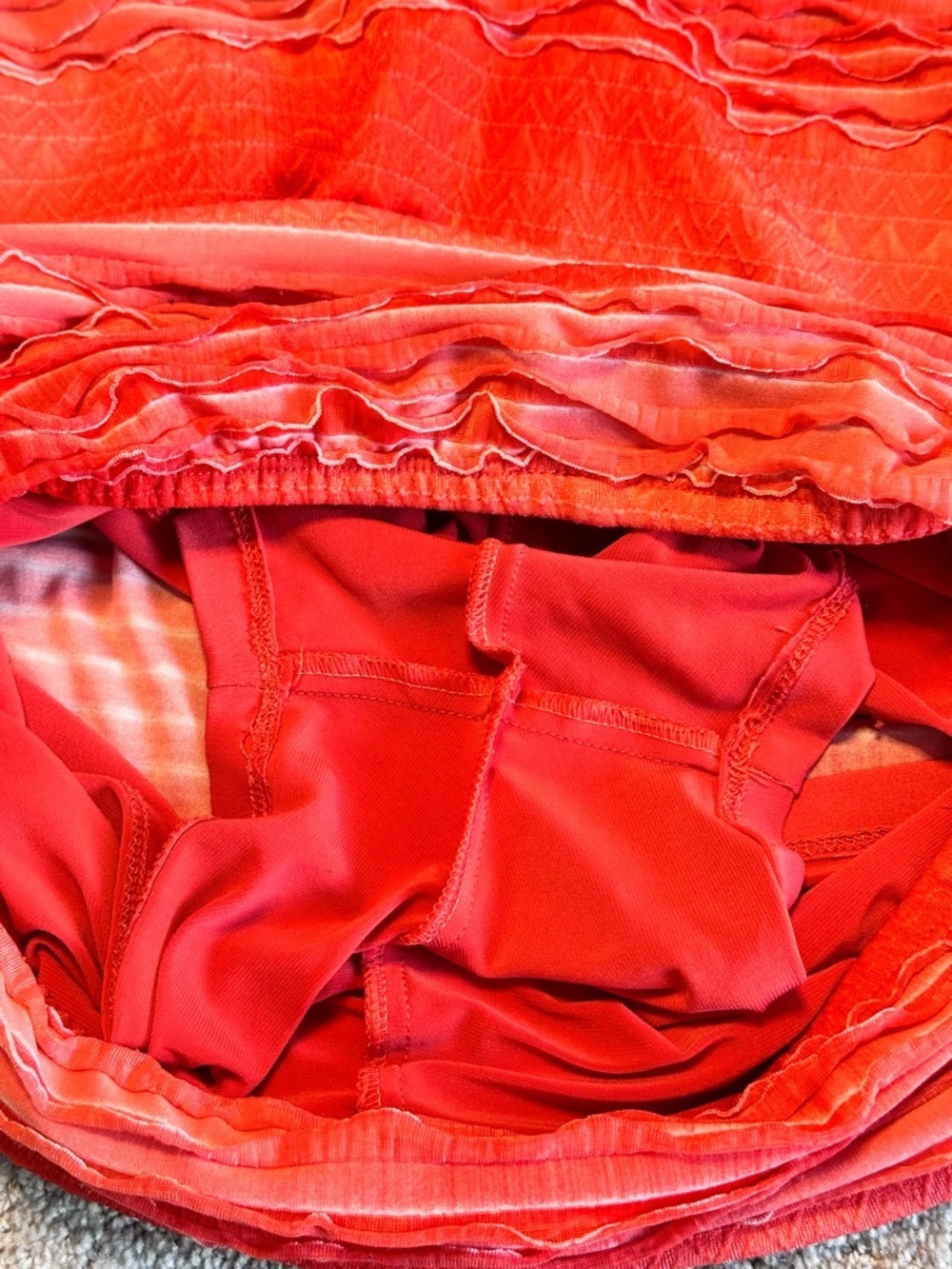 Textured Orange A-Line Women’s Skirt - Picture 9 of 9